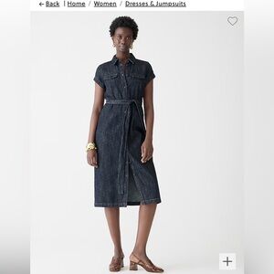 J. Crew Short-sleeve tie-waist button-up denim dress